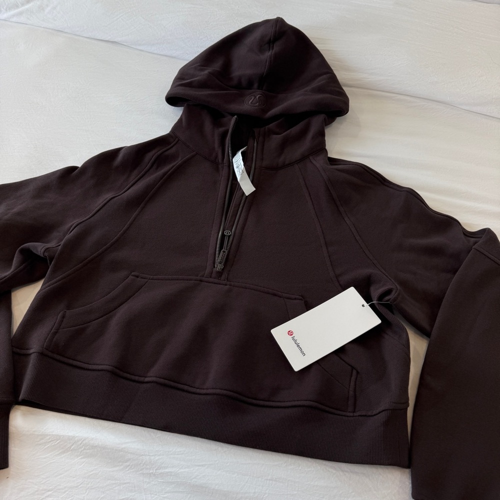 Lululemon oversized scuba Half-Zip Hoodie in Brown NWT